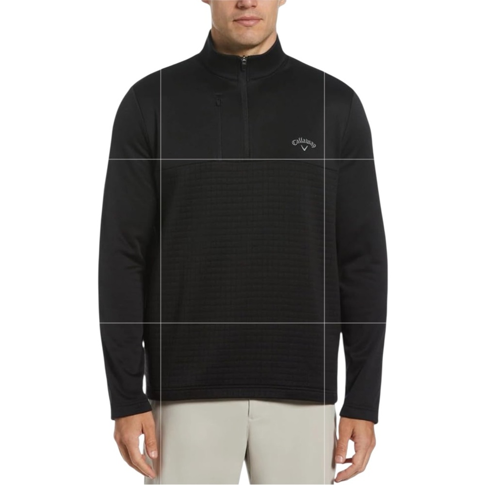 NWT Callaway Men’s Quarter Zip Long Sleeve Pullover in Caviar